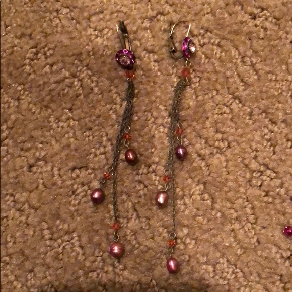 Pink/red and Bronze jeweled set - Picture 3 of 5